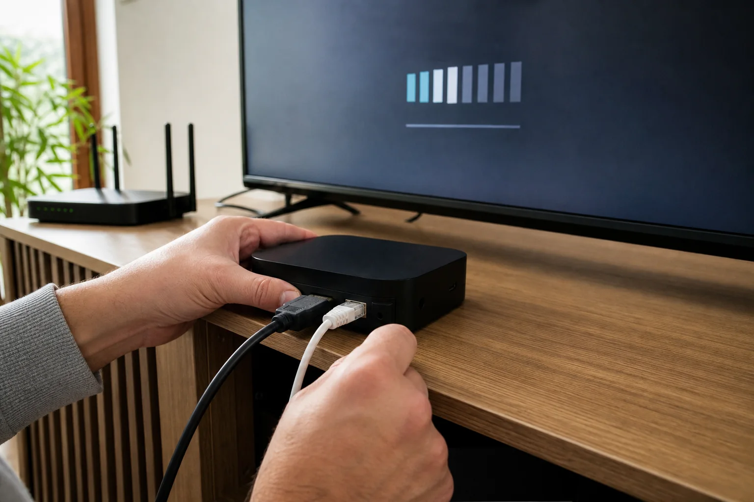 IPTV kastje aansluiten met HDMI en Ethernet
