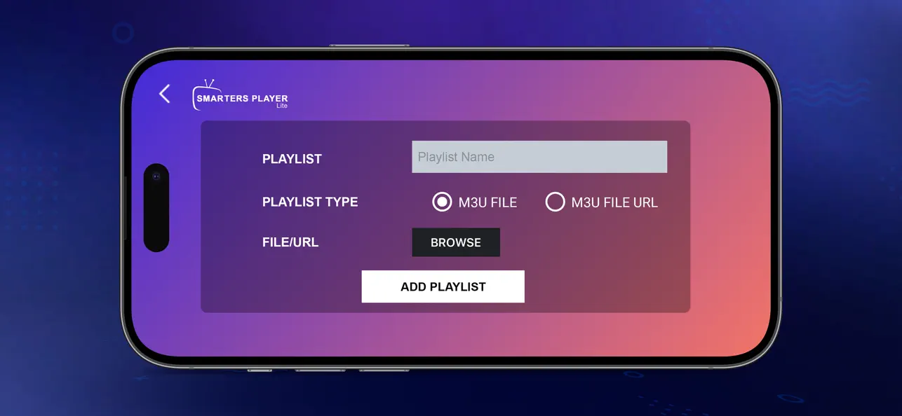 Smarters Player Lite op iPhone: M3U-playlist toevoegen